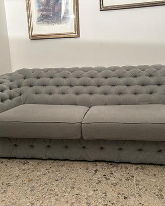 Divano letto Chesterfield 3 posti in stoffa