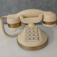 Telefono Fisso Vintage Cornetta Tasti Placcato In