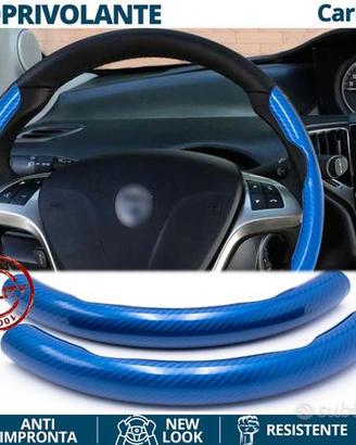 COPRIVOLANTE per LANCIA Effetto FIBRA CARBONIO Blu