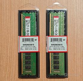 Memoria RAM 32Gb (2x16Gb) DDR-4 Dimm 3200Mhz NUOVA