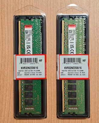 Memoria RAM 32Gb (2x16Gb) DDR-4 Dimm 3200Mhz NUOVA