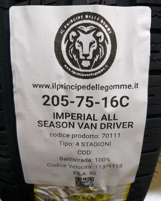 2 GOMME 205 75 16C IMPERIAL A70111