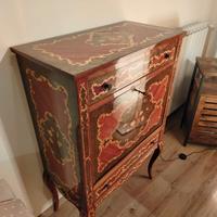 Mobiletto bar vintage anni '70 legno intarsiato