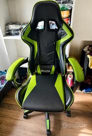 Sedia Gaming Bigzzia Ergonomica con cuscino