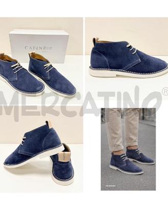 SCARPE CAFFE NOIRE BLU SCAMOSCIATE STRINGATE 40