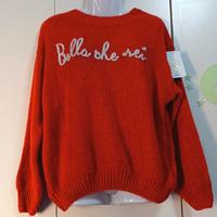 Maglione con ricamo :"Bella che sei"taglia M.