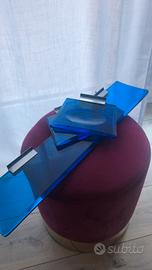 set bagno vintage blu vetro anni 70 