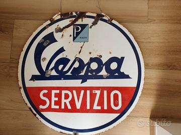 Insegna Tabella Vespa Servizio anni 50-70
