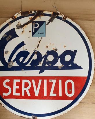 Insegna Tabella Vespa Servizio anni 50-70