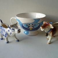 Ceramica mucche versalatte e big bowl vintage