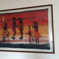 Quadro batik etnico su doppio vetro con cornice 