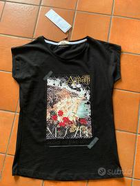 T-shirt donna nuova Amalfi S “YES ZEE”cotone black