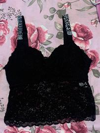 Bralette nera con strass
