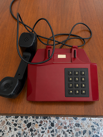 Telefono Fisso Vintage Rosso Bordeaux con Cornetta