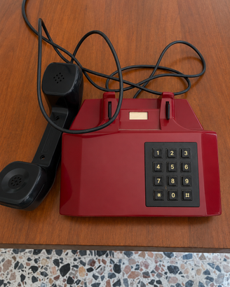 Telefono Fisso Vintage Rosso Bordeaux con Cornetta