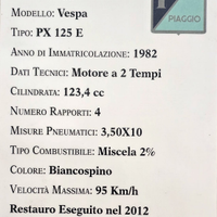 Vespa PX 125 E ANNO 82
