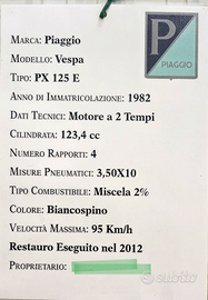 Vespa PX 125 E ANNO 82