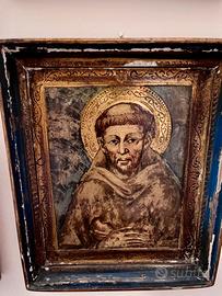 Dipinto su legno. San Francesco. Copia da Cimabue