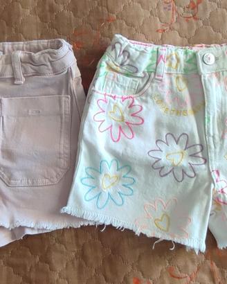 coppia di shorts bimba 8-9 anni
