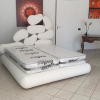 Letto Potromot in ecopelle bianca