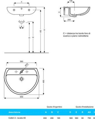 Lavabo con colonna Pozzi Ginori