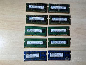 10 pezzi di memorie ram ddr3 so-dimm da 2gb