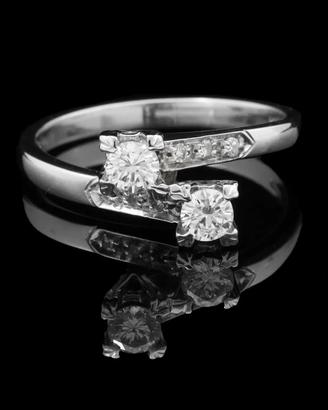 ANELLO CONTRARIE' IN ORO BIANCO 18 KT 750