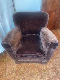 2 poltrone in velluto vintage 90x90