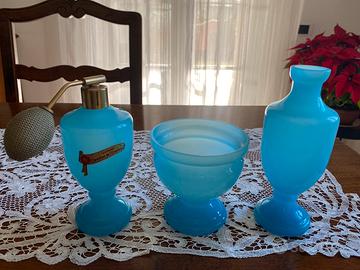 Vasi da toilette in opalino anni ‘70 Murano Nason