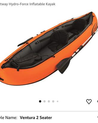 kayak gonfiabile, 2 posti, mai usato + 2 giubotti