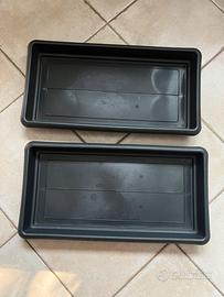 Sottovaso rettangolare grigio x2