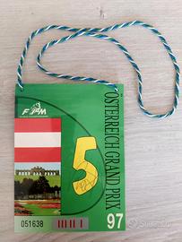 Raro Pass Gara 1997 autografo Valentino Rossi