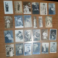 Cartoline vintage b/n donna figura intera