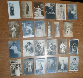 Cartoline vintage b/n donna figura intera