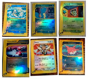 Lotto di N. 6 Carte Pokémon Brillanti