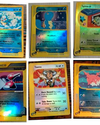 Lotto di N. 6 Carte Pokémon Brillanti
