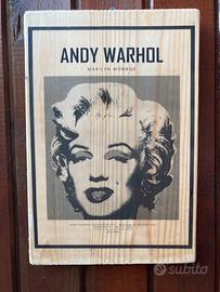 Andy Warhol Marilyn Monroe stampa su legno 19x28cm