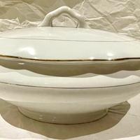 Grande zuppiera S.C. RICHARD decorazione filo oro