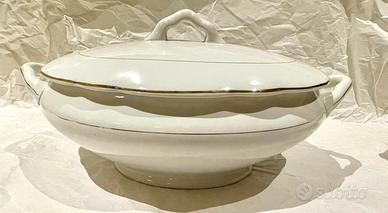 Grande zuppiera S.C. RICHARD decorazione filo oro