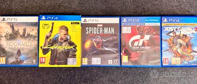 STOCK 5 GIOCHI PS5 HOGWARTS CYBERPUNK SPIDERMAN