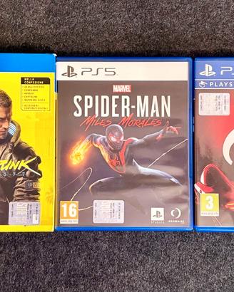 STOCK 5 GIOCHI PS5 HOGWARTS CYBERPUNK SPIDERMAN