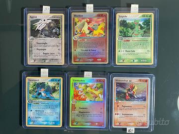 Lotto 6 carte Pokemon EX Rubino & Zaffiro