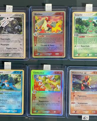 Lotto 6 carte Pokemon EX Rubino & Zaffiro