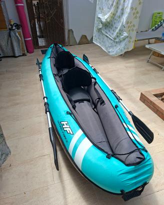 canoa due posti gonfiabile con accessori