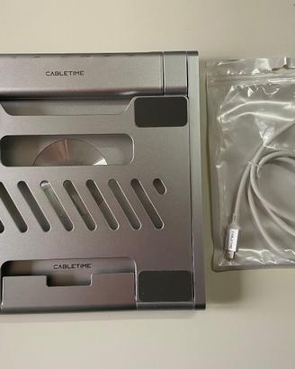 Laptop Stand 360° con Dock 6-in-1 Cabletime