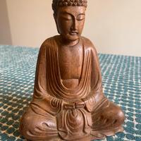 Scultura artigianale Buddha statuetta in egno