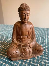 Scultura artigianale Buddha statuetta in egno
