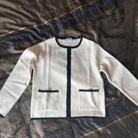 Giacca maglia ribattiture contrasto