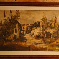 Quadro grande paesaggio con cornice 143 x 83 cm
