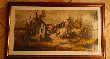 Quadro grande paesaggio con cornice 143 x 83 cm